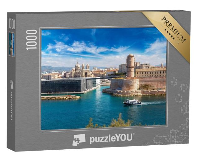 Puzzel 1000 stukjes „Kasteel Saint Jean en kathedraal de la Major, Marseille, Frankrijk“