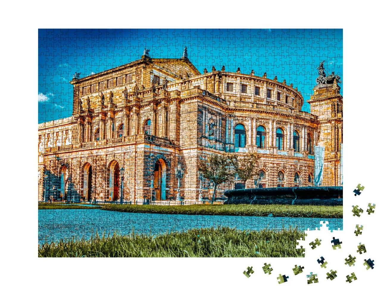 Puzzle 1000 Teile „Semperoper, Opernhaus der Sächsischen Staatsoper Dresden“
