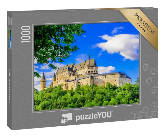 Puzzle 1000 Teile „Burg Vianden und Stadt Vianden, Luxemburg“