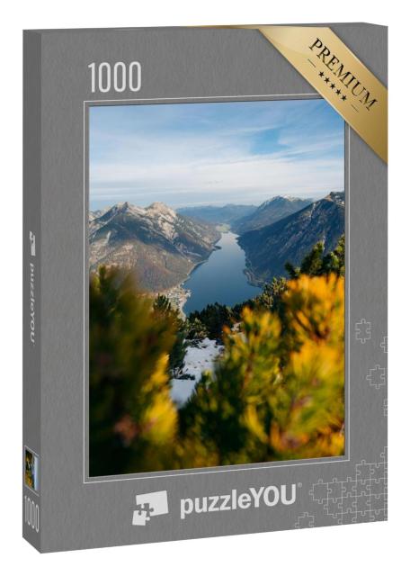 Puzzle 1000 Teile „Panoramablick auf den Achensee im Sonnenaufgang, Österreich“