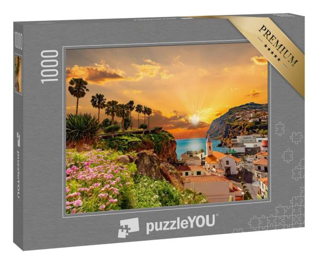 Puzzle 1000 Teile „Sonnenuntergang über der Küstenlinie auf Madeira, Portugal“