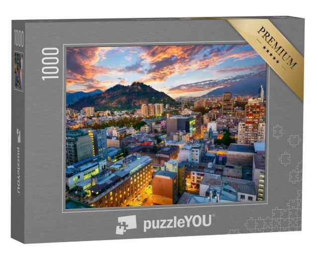 Puzzel 1000 stukjes „Stad Santiago de Chile na zonsondergang, Chili“