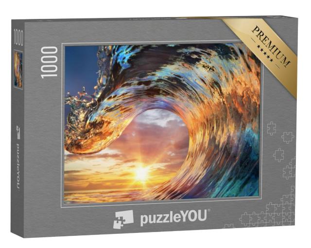 Puzzel 1000 stukjes „Kleurrijke zeegolf voor prachtige wolken“