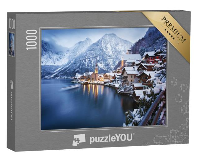 Puzzel 1000 stukjes „Winteruitzicht van Hallstatt, UNESCO Werelderfgoed, Oostenrijk“