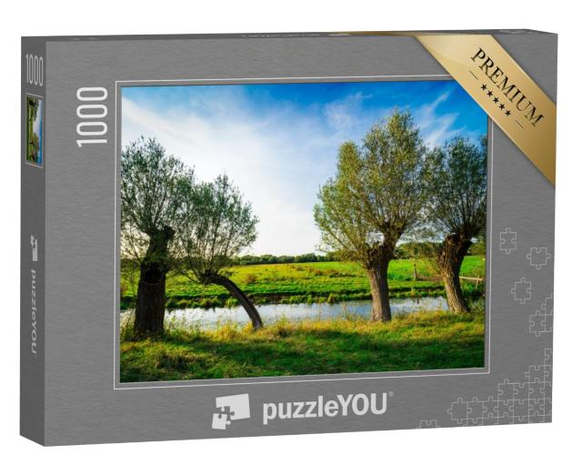 Puzzel 1000 stukjes „Weilanden langs het water in Nationaal Park de Biesbosch, Merwelanden“