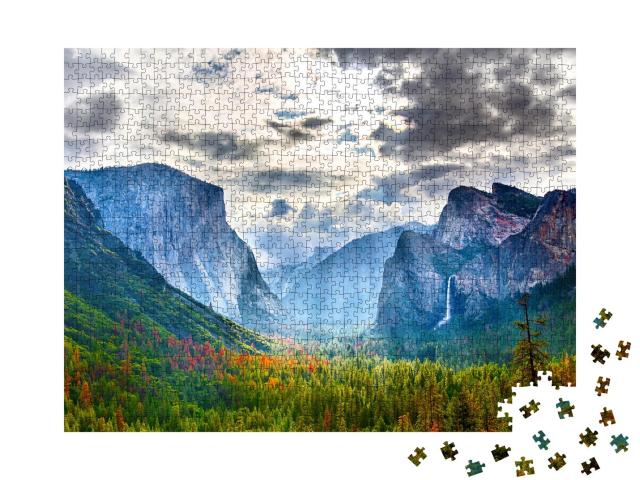 Puzzle 1000 Teile „Beeindruckendes Naturschauspiel im Yosemite Nationalpark, USA“