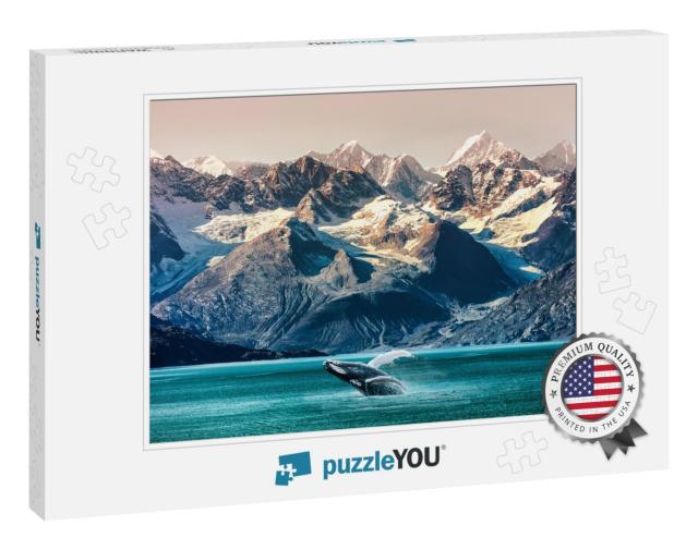Alaska Whale Watching Boat Excursion. Inside Passage Moun... Jigsaw Puzzle
