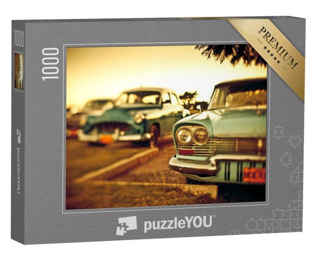 Puzzel 1000 stukjes „Oldtimer in Cuba, gefotografeerd met tilt-shift“