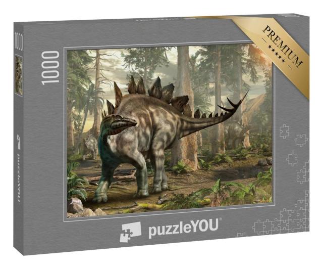 Puzzle 1000 Teile „Stegosaurus, 3D-Illustration“