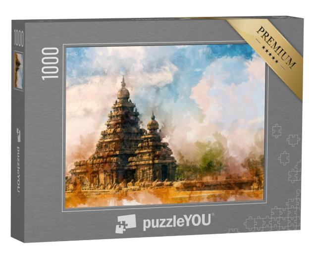 Puzzel 1000 stukjes „Tempel van Mahabalipuram, Tamil Nadu, India“