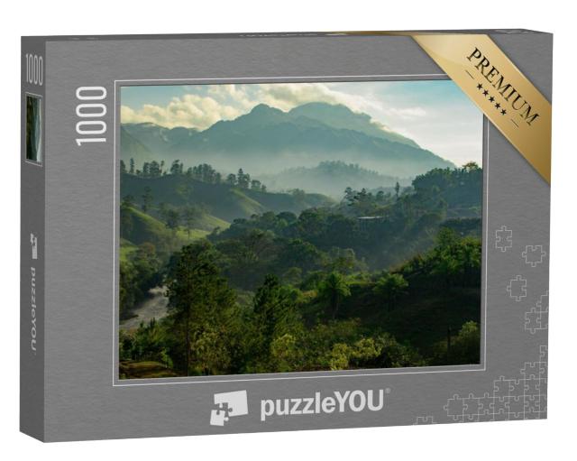 Puzzel 1000 stukjes „Guatemala, zonsopgang boven de jungle“