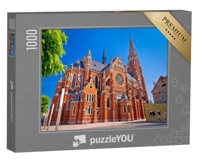 Puzzel 1000 stukjes „Osijek: Kathedraal van Sint-Petrus en Sint-Paulus, Slavonija, Kroatië“