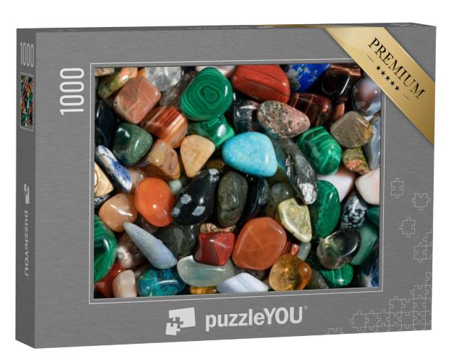 Puzzel 1000 stukjes „Diverse gepolijste halfedelstenen amethist, kwarts, agaat“