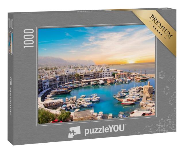 Puzzle 100 Teile „Schöne Aussicht auf die Kyrenia-Bucht in Nordzypern“