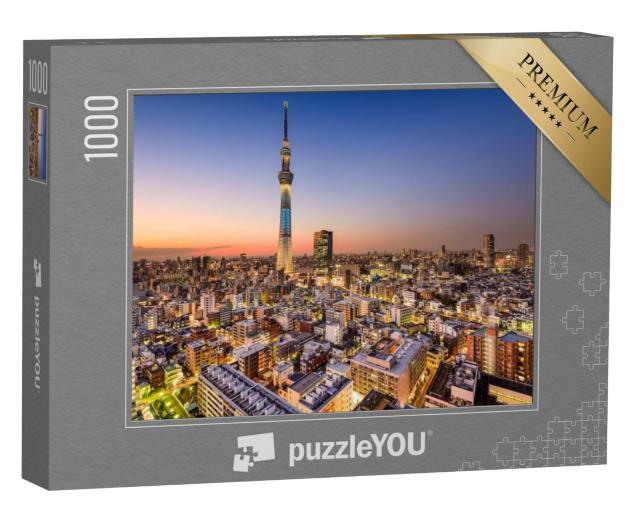 Puzzel 1000 stukjes „Stadsgezicht met wolkenkrabber, Tokio, Japan“