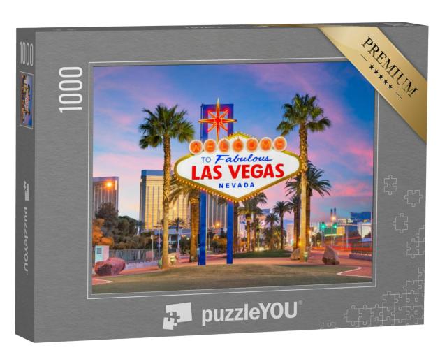 Puzzel 1000 stukjes „Welkom in Las Vegas bij schemering“