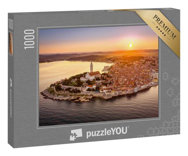 Puzzle „Sonnenaufgang aus der Luft von Rovinj, Kroatien“