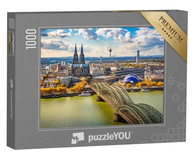 Puzzel 1000 stukjes „Luchtfoto van Keulen, Duitsland“