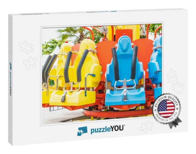 Colorful Roller Coaster Seats At Amusement Park in Thaila... Jigsaw Puzzle
