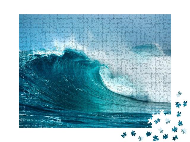 Puzzle 1000 Teile „Wellen im Ozean, spritzende Gischt“