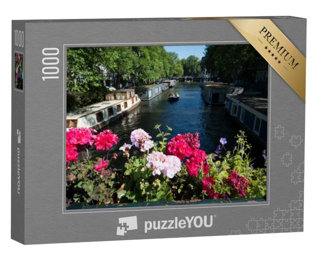 Puzzel 1000 stukjes „Zomer op de Brouwersgracht, Amsterdam, Nederland“