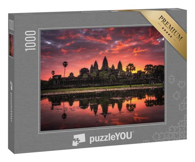 Puzzle 1000 Teile „Sonnenaufgang über Angkor Wat, Tempelstadt in Kambodscha“