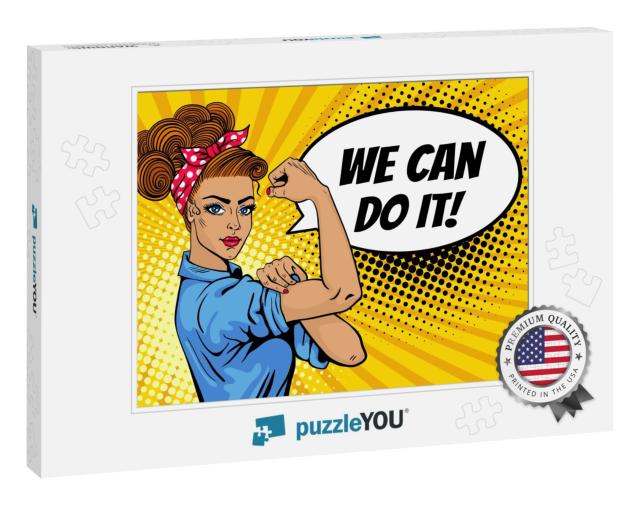 We Can Do It Poster. Pop Art Sexy Strong Girl. Classical... Jigsaw Puzzle