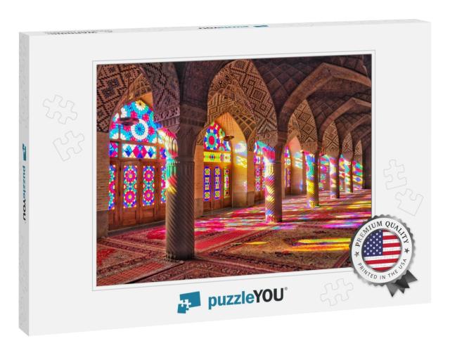 Stained Glass Window Light Nasir Al-Mulk Mosque in Shiraz... Jigsaw Puzzle