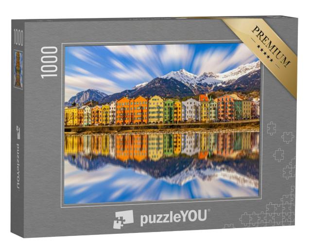 Puzzel 1000 stukjes „Kleurrijke huizen in Innsbruck, Oostenrijk“