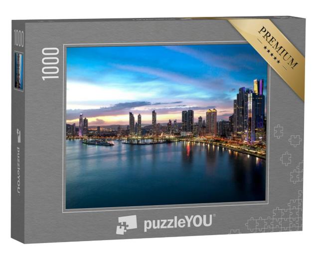 Puzzel 1000 stukjes „Avondlijke skyline van Panama City, Panama“