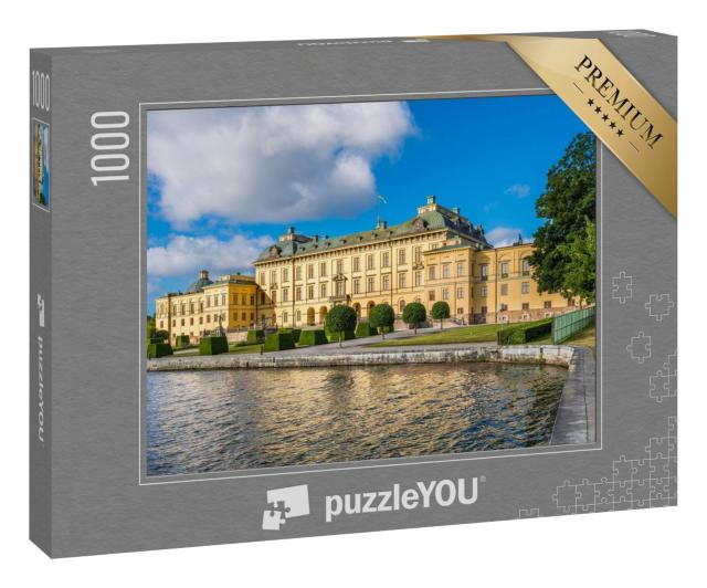 Puzzle 100 Teile „Blick über Schloss Drottningholm in Stockholm, Schweden“