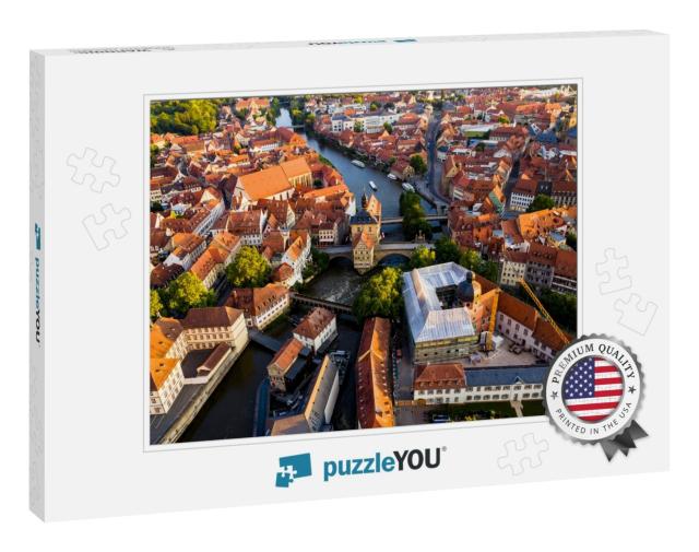 Aerial View, Old Town Hall on the Regnitz, Bamberg, Upper... Jigsaw Puzzle