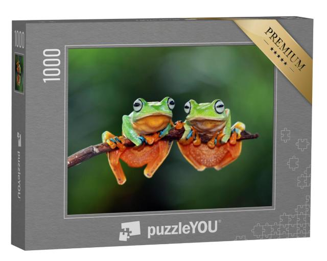 Puzzel 1000 stukjes „Boomkikkers op een kleine tak“