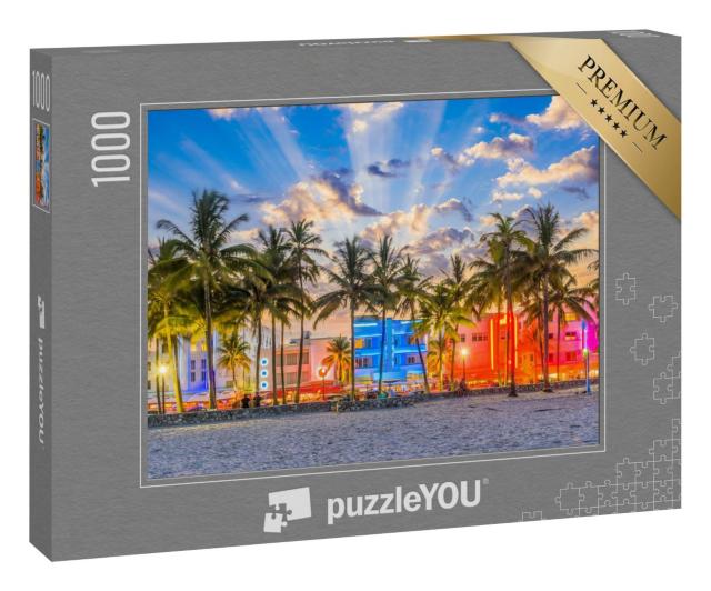 Puzzle 1000 Teile „Stadtbild am Ocean Drive, Miami Beach, Florida, USA“