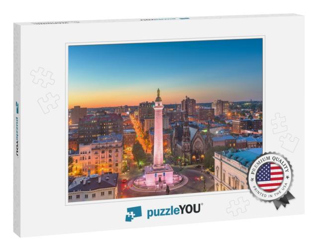 Baltimore, Maryland, USA Cityscape At Mt. Vernon & the Was... Jigsaw Puzzle