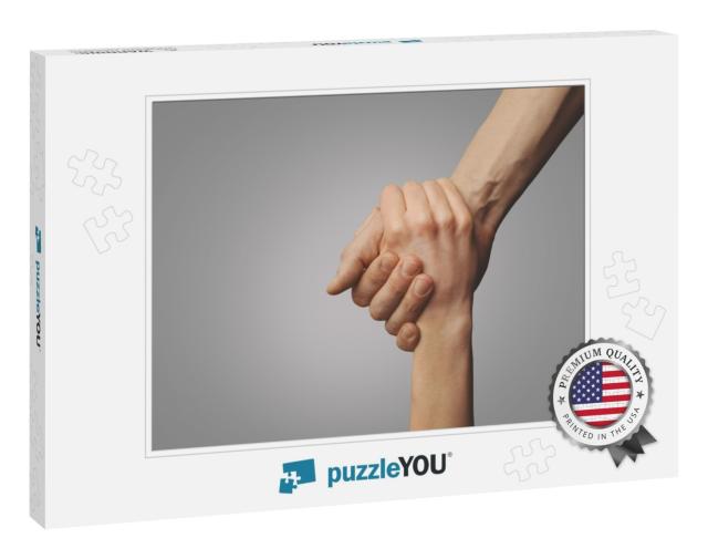 Help Friend Through a Tough Time. Rescue Gesture. Support... Jigsaw Puzzle
