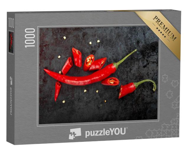 Puzzel 1000 stukjes „Gehakte en hele rode chilipepers“