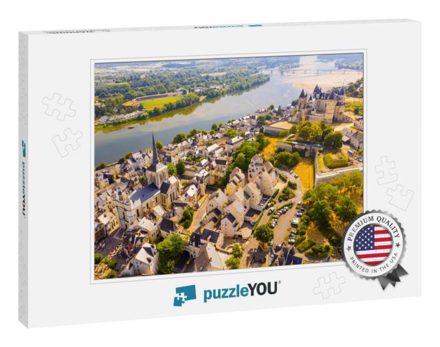 Aerial View of the City of Saumur & Medieval Castle Saumu... Jigsaw Puzzle