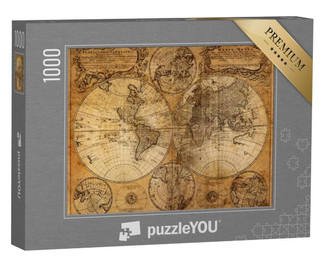 Puzzel 1000 stukjes „Oude wereldkaart uit 1746“