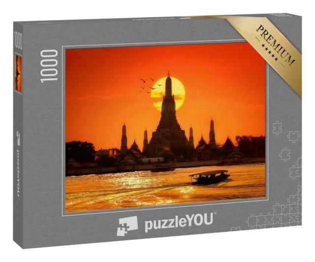 Puzzle 1000 Teile „Wat Arun bei Sonnenuntergang in Bangkok, Thailand“