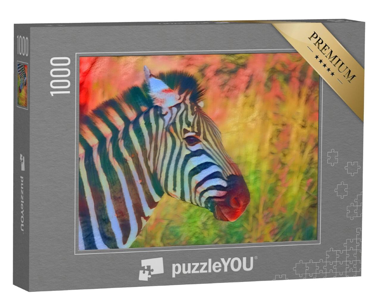 Puzzel 1000 stukjes „in de kunststijl van Franz Marc - Zebra - Puzzelverzameling Kunstenaars & Schilderijen“