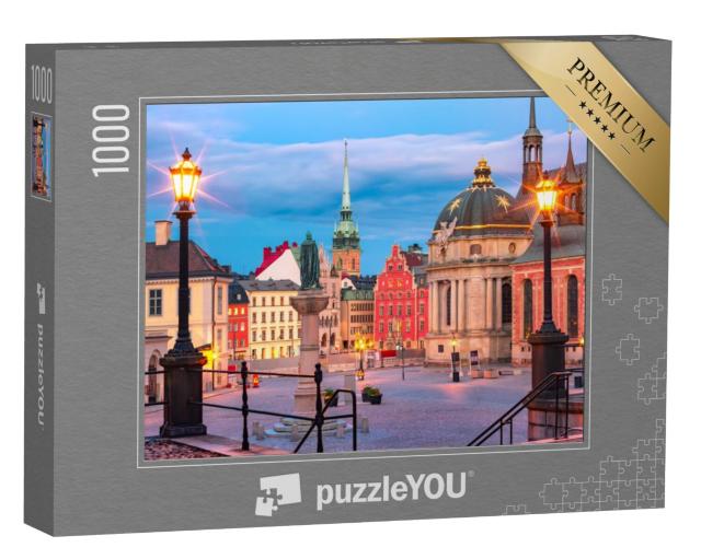 Puzzel 1000 stukjes „Oude stad in de Zweedse hoofdstad Stockholm“