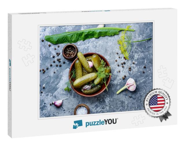 Marinated Pickled Cucumbers. Pickled Cucumbers With... Jigsaw Puzzle