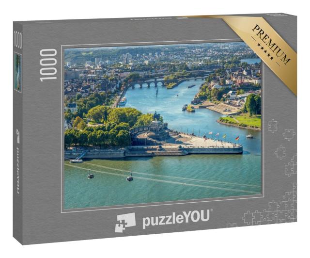 Puzzle 1000 Teile „Koblenz, Deutsches Eck, Festung Ehrenbreitstein“