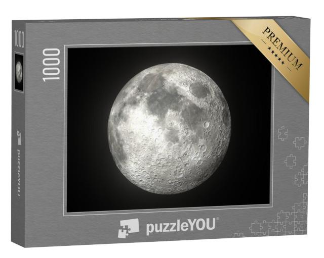 Puzzel 1000 stukjes „De schijnende maan in de ruimte“