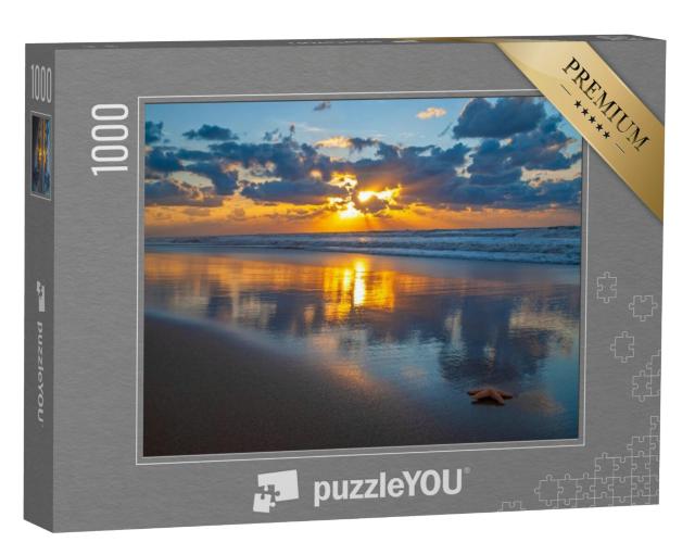 Puzzel 1000 stukjes „Seeiglel bij zonsondergang, Oostende, België.“