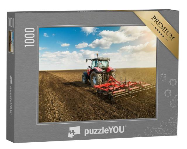 Puzzel 1000 stukjes „Tractor bereidt de grond voor“