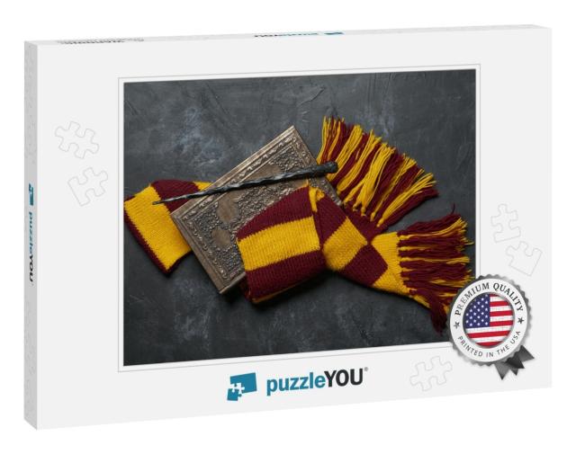 Subjects of the School of Magic. Scarf, Magic Wand... Jigsaw Puzzle