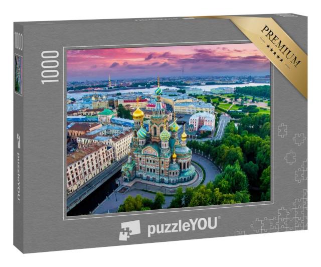 Puzzle 1000 Teile „Panorama von St. Petersburg bei Sonnenuntergang, Russland“