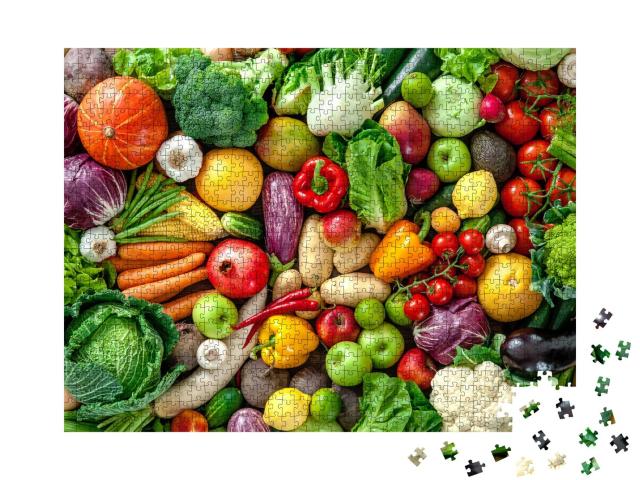 Puzzle 1000 Teile „Sortiment von frischem Obst und Gemüse“